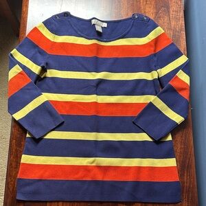 Striped Kids Shirt - Blue, Yellow, and Orange